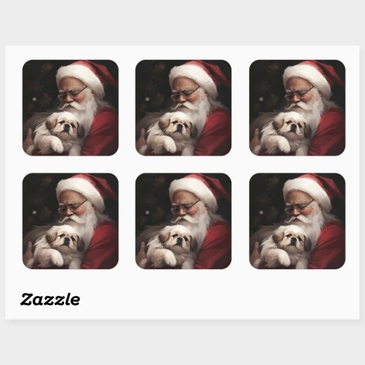 ペキンゲスウィズサンタクロースフェスティバルクリスマス スクエアシール (シート)