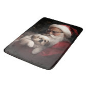 ペキンゲスウィズサンタクロースフェスティバルクリスマス バスマット (アングル)