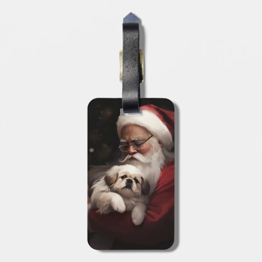 ペキンゲスウィズサンタクロースフェスティバルクリスマス ラゲッジタグ (裏面縦)