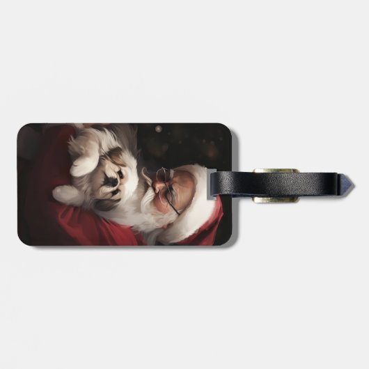 ペキンゲスウィズサンタクロースフェスティバルクリスマス ラゲッジタグ (裏面横)