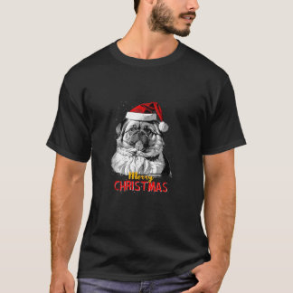 ペキンゲスサンタクロース帽子メリークリスマスドッグX Ma Tシャツ