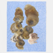 ペキンゲスドッグオンブルー フリースブランケット (正面)