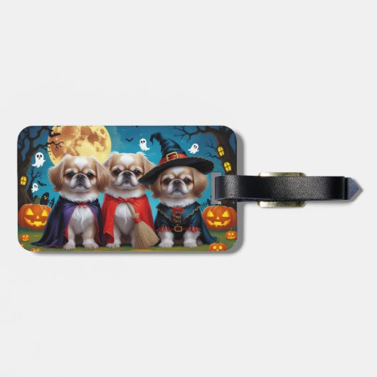 ペキンゲスドッグスパンプキンハロウィンおもしろい ラゲッジタグ (裏面横)