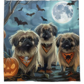 ペキンゲスハロウィン不気味 シャワーカーテン (正面)