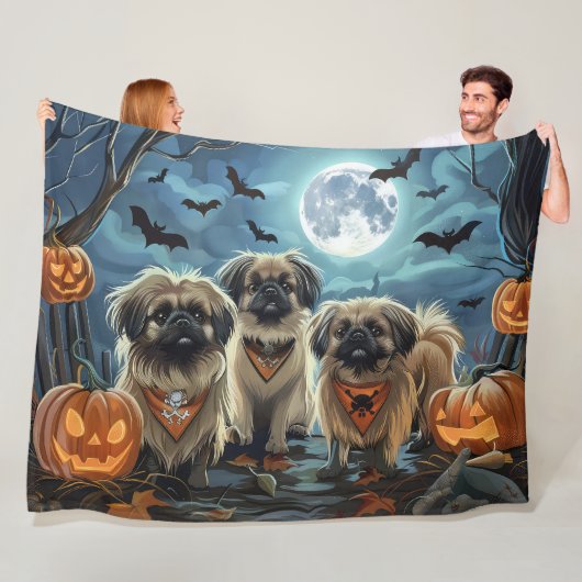 ペキンゲスハロウィン不気味 フリースブランケット (インサイチュ)