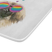 ペキンゲス犬とハートバレンタインデー カッティングボード (角)