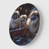 ペキンゲズクリスマスフェスティバルシーズン ラージ壁時計 (傾斜)