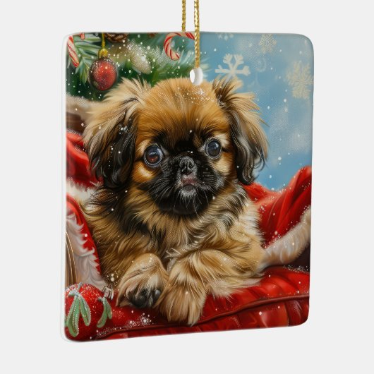 ペキンゲズドッグクリスマスフェスティバル セラミックオーナメント (右)