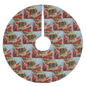 ペキンゲズドッグクリスマスフェスティバル ブラッシュドポリエステルツリースカート (正面)