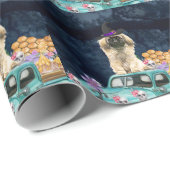 ペキンゲズドッグハロウィントラック怖い夜 ラッピングペーパー (ロールコーナー)