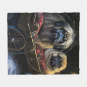 ペキンゼスノウリースレイクリスマスデコール フリースブランケット (正面(横))