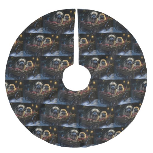 ペキンゼスノウリースレイクリスマスデコール ブラッシュドポリエステルツリースカート (正面)