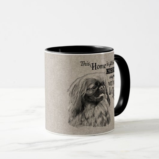 ペキンヴィンテージポートレートかわいい引用文 マグカップ (正面右)