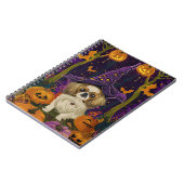 ペキン不気味ゲスドッグハロウィーン魔女とカボチャ ノートブック (左側)