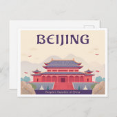 ペキン中国ザ紫禁城パステルトラベル ポストカード (正面/裏面)