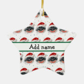 ペキン犬がクリスマススターを育てる セラミックオーナメント (裏面)