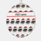 ペキン犬がクリスマススターを育てる セラミックオーナメント (左)