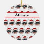 ペキン犬がクリスマススターを育てる セラミックオーナメント (裏面)