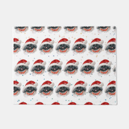 ペキン犬がクリスマススターを育てる ドアマット