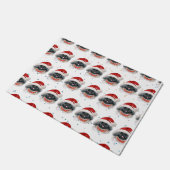 ペキン犬がクリスマススターを育てる ドアマット (アングル)