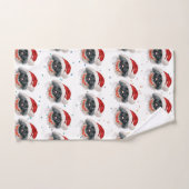 ペキン犬がクリスマススターを育てる ハンドタオル (ハンドタオル)