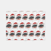 ペキン犬がクリスマススターを育てる フリースブランケット (正面(横))