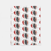 ペキン犬がクリスマススターを育てる フリースブランケット (正面)