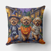 ペキン犬のトリックまたは治療ハロウィーンの衣装 クッション (裏面)