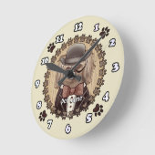 ペキン眼鏡の時計 ラウンド壁時計 (傾斜)