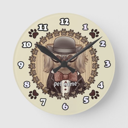 ペキン眼鏡の時計 ラウンド壁時計 (正面)