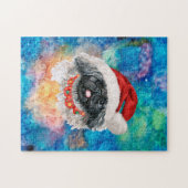 ペキン種の犬のクリスマス ジグソーパズル (横)