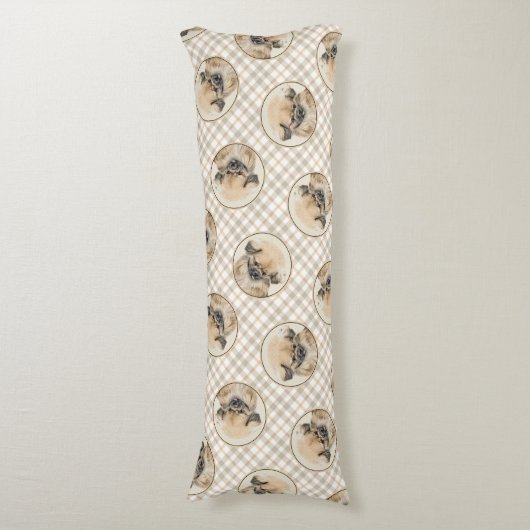 ペキン絵を描ガーズ子鹿かわいいオリジナルペットドッグアート ボディピロー (正面縦)