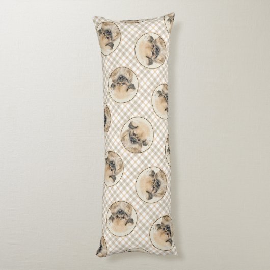 ペキン絵を描ガーズ子鹿かわいいオリジナルペットドッグアート ボディピロー (裏面 (縦))