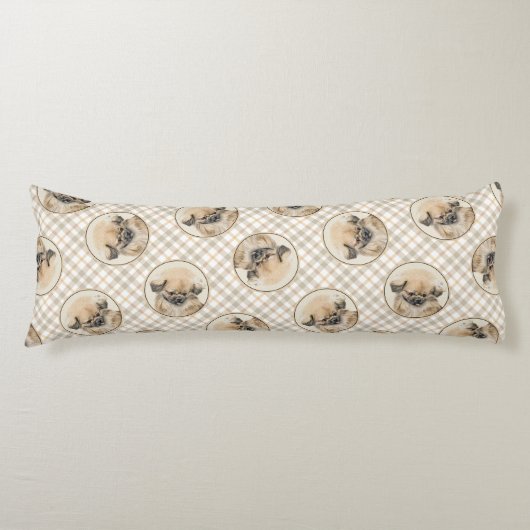 ペキン絵を描ガーズ子鹿かわいいオリジナルペットドッグアート ボディピロー (正面)