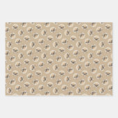 ペキン絵を描ガーズ子鹿かわいいオリジナルペットドッグアート ラッピングペーパーシート (正面3)