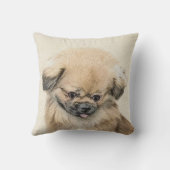 ペキン絵画ゲス – かわいいオリジナルドッグアート クッション (裏面)