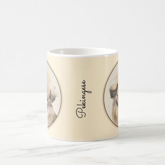 ペキン絵画ゲス – かわいいオリジナルドッグアート コーヒーマグカップ (中央)