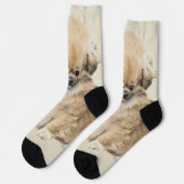 ペキン絵画ゲス – かわいいオリジナルドッグアート ソックス (左)