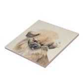 ペキン絵画ゲス – かわいいオリジナルドッグアート タイル (側面)