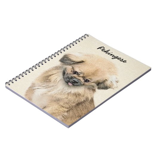 ペキン絵画ゲス – かわいいオリジナルドッグアート ノートブック (左側)