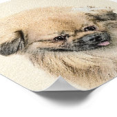 ペキン絵画ゲス – かわいいオリジナルドッグアート ポスター (角)