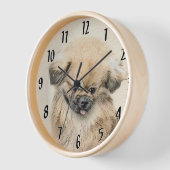 ペキン絵画ゲス – かわいいオリジナルドッグアート 壁時計 (傾斜)