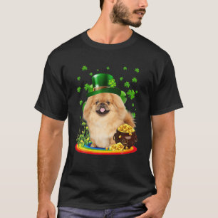 ペキン語St patricks day恋人アイリッシュシャームロックドッグ Tシャツ
