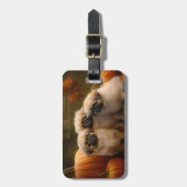 ペキージーパピーオータムデライトカボチャ ラゲッジタグ (正面縦)