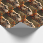 ペキージーパピーオータムデライトカボチャ ラッピングペーパー (角)