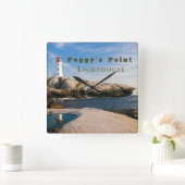 ペギスポイントライトハウスアトランティックカナダ スクエア壁時計 (ホーム)