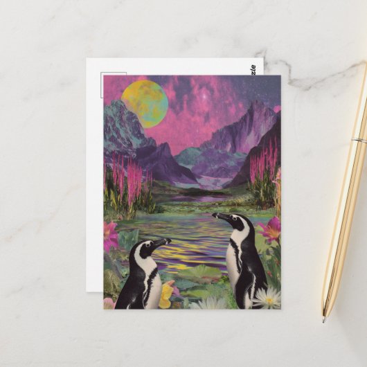 ペギンス超現実的ミックスメディア ポストカード (正面/裏面インサイチュ)