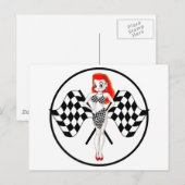 ペギーのピットストップレースフラグ ポストカード (正面/裏面)