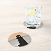 ペギーの入江の灯台飲み物用コースターのパルプ板 ラウンドペーパーコースター (インサイチュ)