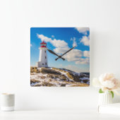 ペギーの入江、ノバスコシアの灯台|冬 スクエア壁時計 (ホーム)